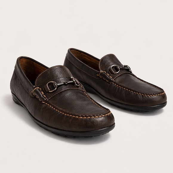 Martin Dingman Brown Leather Horsebit Loafers Driving Moc Vibram Sole 12W - Picture 3 of 10